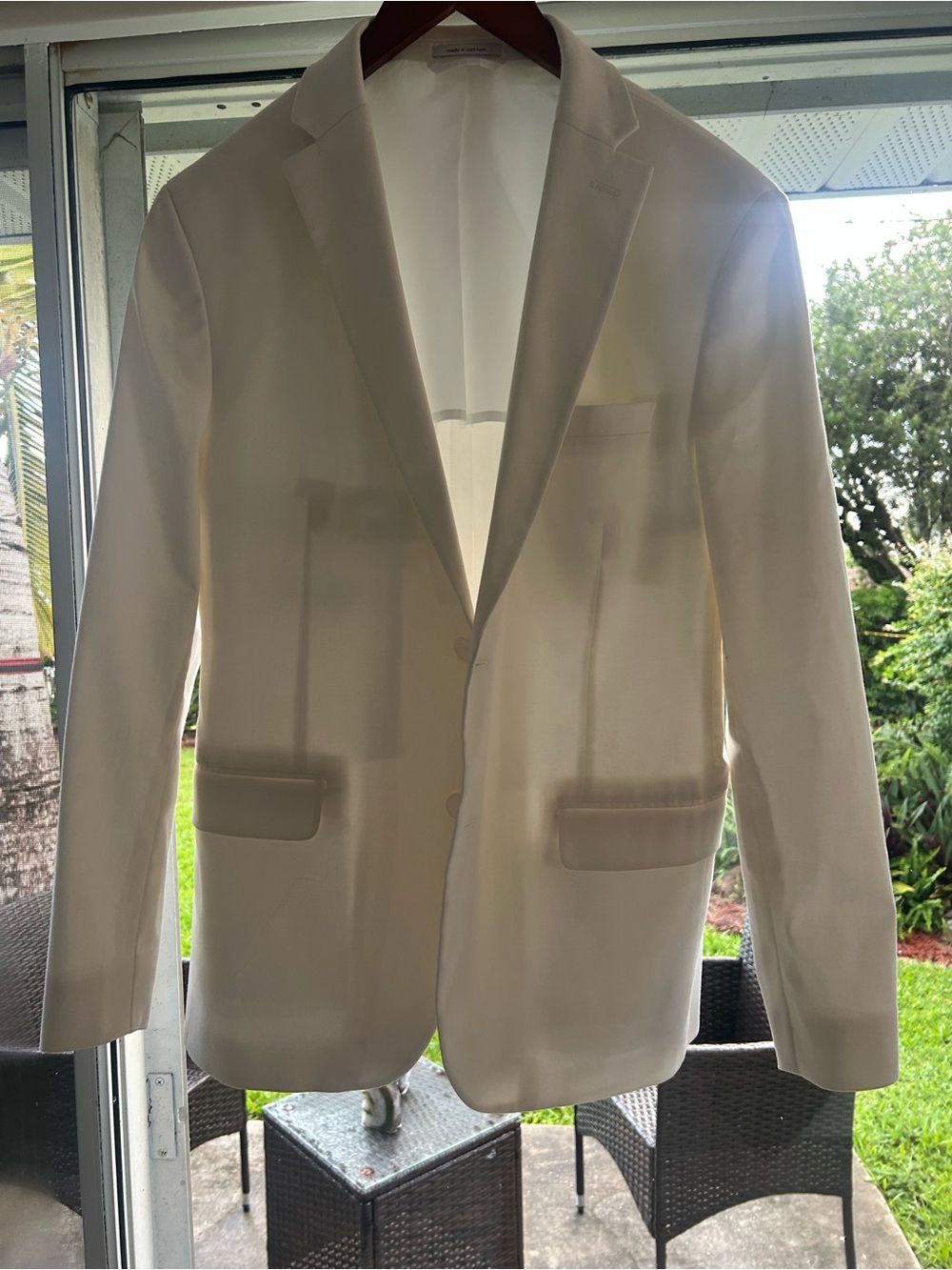 Bar III Cream Single-Breasted Blazer